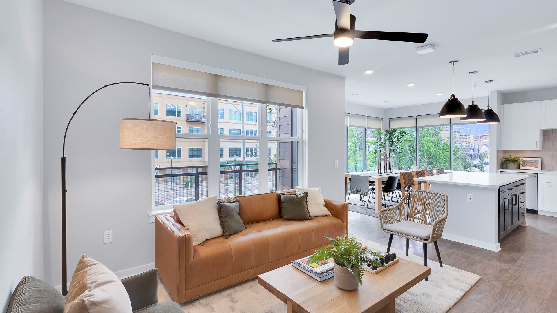 open and naturally lit living area